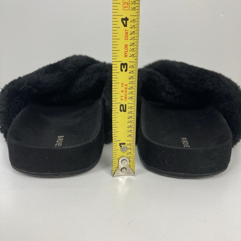 Birdies The Robin Black Faux Fur Slide Sandals House Slippers Cozy Plush sz 8.5 - Picture 5 of 7